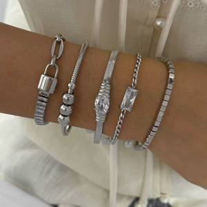 Bracciale Estivo da Donna Valiana in Argento Sterling 925 Placcato Oro 18k con Zirconia e Pietre Naturali - Product Image 4