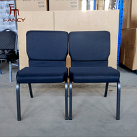 Vente directe d'usine de chaises d'église durables en métal Mobilier de théâtre empilable pour auditoriums et gymnases OEM disponible