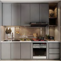 Armoire de cuisine en acier inoxydable moderne personnalisée Prima, armoire de rangement intégrée pour projet de rénovation de cuisine de villa résidentielle