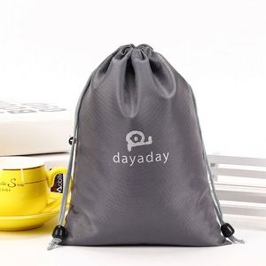 Sac en nylon gris imperméable personnalisé, avec logo sur mesure, pour écouteurs, enregistreur vocal, recyclable, réutilisable, portable, léger - Product Image 5