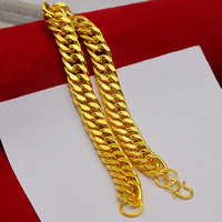 Bracelet cubain latéral puissant en alliage plaqué or YL 6/9/12mm unisexe, couleur longue durée