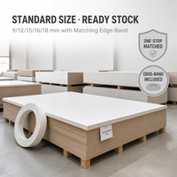 Panneau MDF mélaminé blanc chaud 1220*2440mm 12mm, résistant à l'humidité, pour base de tiroir, meubles de chambre et de cuisine