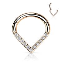 Or G23 titane CZ amour coeur faux nez anneau nez anneaux pour femmes coeur Zircon vis nez Piercing bijoux
