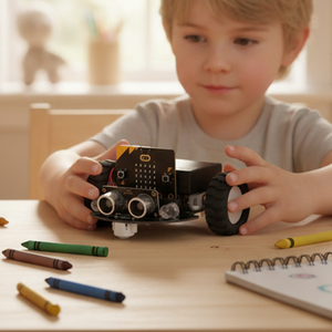 ชุดรถหุ่นยนต์ไมโครบิต ACEBOTT OEM แบบกำหนดเองได้ สำหรับการศึกษา STEM ชุด DIY MakeCode สำหรับการเขียนโค้ด โครงการ STEM สำหรับเด็ก แอปพลิเคชันควบคุม รถหุ่นยนต์ <span class=keywords><strong>Mbot</strong></span> แบบ 2WD - Product Image 1