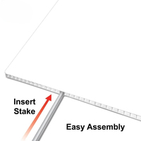 Usine Vente 18x24 Pouces En Plastique Ondulé Yard Pelouse Signes Blancs H Stakes Pas Cher Yard Sign Blanks H Stakes Plastique Ondulé