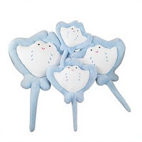 Peluche Raie Manta, Coussin Décoratif, Jouet en Peluche, Coton PP, Compagnon pour Enfants, Souvenir d'Aquarium, Article Anti-Stress 31cm-50cm