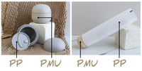 Pot de massage PMU en plastique pour crème contour des yeux et poudre libre, contenants cosmétiques en PP écologique, profil bas et large pour lotion de soin de la peau