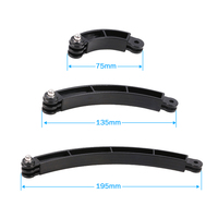 Bras d'extension de casque à 3 voies, bâton de Selfie incurvé pour GoPro Go Pro 11 10 9 8 7 SJCAM Xiaomi Yi 4K DJI accessoires de caméra