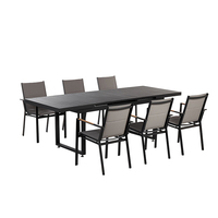 Ensemble de table et de chaises télescopiques en alliage d'aluminium moderne, léger et durable, avec coussins imperméables pour une utilisation en extérieur