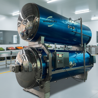 Stérilisateur alimentaire industriel horizontal à pulvérisation d'eau, autoclave pour la stérilisation de la viande en conserve