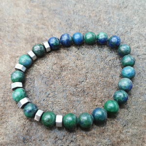 Pulsera con cuentas Mystigrey <span class=keywords><strong>Rio</strong></span> para hombres y mujeres Pulsera de acero inoxidable con piedras preciosas naturales de estilo clásico - Product Image 1