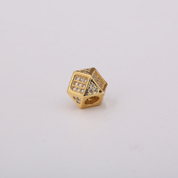 Juya — perles en laiton, cubique, pour la fabrication de bijoux, création artisanale, perles en CZ, espaceurs de pavage, perles Polygonal à gros trous pour le bricolage