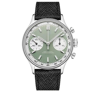 Reloj Cronógrafo Mecánico Personalizado OEM ST1901 de Cuerda Manual con Esfera Panda de 38 mm y Correa de Cuero Vintage para Hombre - Product Image 4
