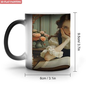 Heat Activated <b>Magic</b> Mug 11oz Ceramic Frosted Black Surprise Reveal <b>Cup</b> Festival Gift - Product Image 1