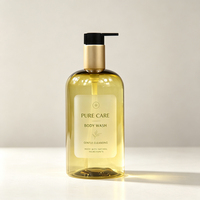 Bouteilles en plastique vides de luxe à motif imprimé de 300 ml et 500 ml avec pompe pour l'emballage de produits capillaires, cosmétiques, lotions, gels douche et shampoings