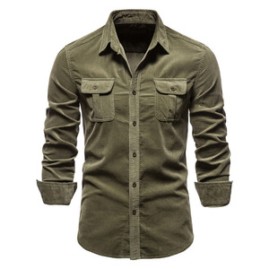 New <strong>Men's</strong> Spring and Autumn Fashion Business Slim Lapel Button <strong>Coat</strong> Casual Shirt <strong>Long</strong>-sleeved Solid Color Shirt - Product Image 1