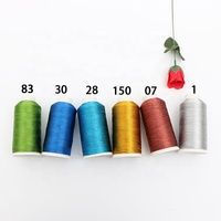 Fil de soie naturelle en Polyester/métallique, pour broderie et couture, 1 bobine, meilleure vente