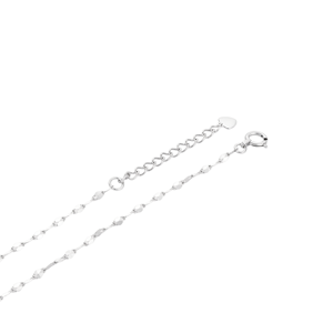 <b>Tiny</b> Curved <b>Lip</b> White PT950 Ultra Slim Wrist Cord Unisex Subtle Daily Layering Minimal Gloss Platinum Wrist Trinket Gift - Product Image 4