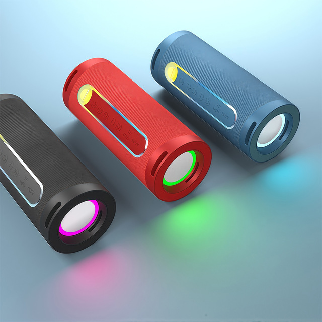 D22 Wireless BT Speaker Outdoor Waterproof Sound LED Flashlight RGB Dual-purpose Portable Subwoofer Battery