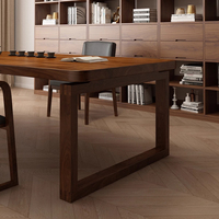 Ensemble de chaise de bureau et table basse en bois de noyer massif, style moderne et durable, pour salon