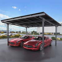 Système de montage de carport solaire à haute stabilité en stock dans l'UE, structure de garage solaire en alliage d'aluminium, cadre noir, certifié ISO9001/CE