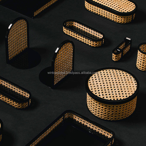 High Quality Decorative Semi-Circular Document <b>Holder</b> Nordic Style Creative <b>Stationery</b> Book Storage Bookends Rattan - Product Image 2