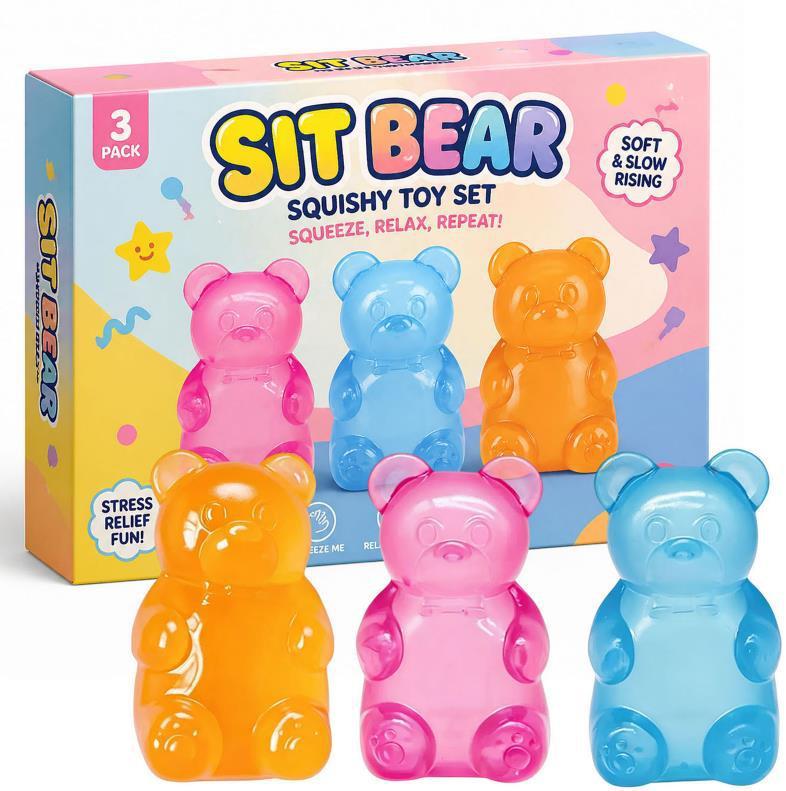 Sitting candy bear pinch music set-3pcs