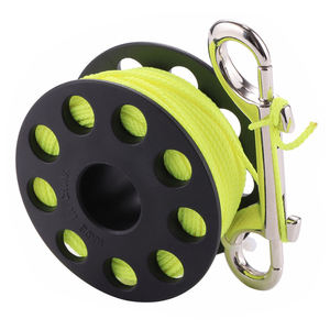 Moulinet de plongée de 30 mètres <span class=keywords><strong>roue</strong></span> de ligne de plongée avec crochet à double tête bouée de plongée accessoires de ligne verte fluorescente - Product Image 1