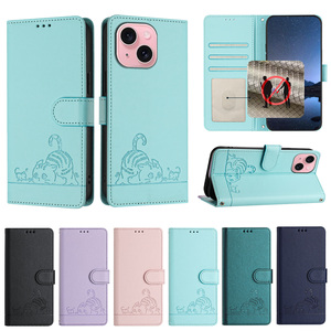 Funda Protectora de Piel Sintética con Diseño de Gato Antihuellas Dactilares de Primera Calidad con Correa para Oppo Find X9s Pro/<span class=keywords><strong>REALME</strong></span> 16T 5G/RENO 16 - Product Image 6