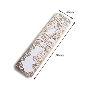 Wholesales Low Price Hollow Gold Plated <b>Bookmark</b> Rectangular Metal <b>Bookmark</b> - Product Image 3