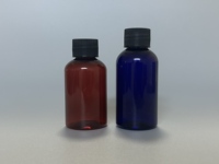 Bouchon à vis en plastique anti-déversement pour flacons de médicaments pharmaceutiques, flacon vide bleu pour pilules et capsules avec bouchon de sécurité enfant