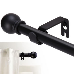 Juego <span class=keywords><strong>de</strong></span> Barras para Cortinas Decorativas Modernas <span class=keywords><strong>de</strong></span> 28-48 Pulgadas, 5/8 Pulgadas, Negro Mate, con Soporte <span class=keywords><strong>de</strong></span> Metal Resistente - Product Image 1