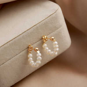 Pendientes de Perlas de Agua Dulce Naturales Hechos a Mano WENCHI, 400g, Joyería Elegante - Product Image 4