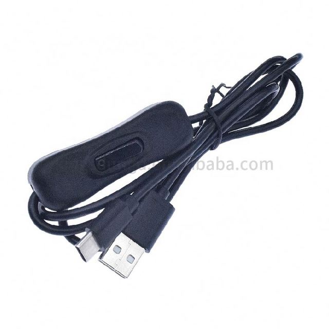 RPi Power Cable with switch ON/OFF button USB