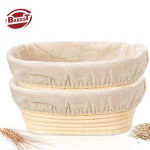 BAKEST <span class=keywords><strong>Cesta</strong></span> <span class=keywords><strong>de</strong></span> fermentación <span class=keywords><strong>de</strong></span> pan <span class=keywords><strong>de</strong></span> ratán natural hecha a mano con forro <span class=keywords><strong>de</strong></span> lino para amasar y hornear - Product Image 3