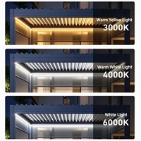 Pergola de luxe 4x4m imperméable avec bande LED intégrée pour espace de détente extérieur