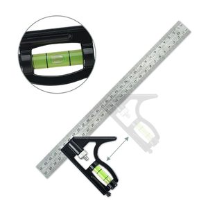300Mm Có Thể Điều Chỉnh Kết Hợp Vuông Thiết Lập <span class=keywords><strong>Right</strong></span> <span class=keywords><strong>Angle</strong></span> Cai Trị 45/90 Độ Với Mức Độ Bong Bóng Đa Chức Năng Đo Đo Công Cụ - Product Image 5