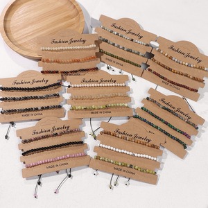 3 unids/set 4mm pulsera trenzada de piedra Natural azul aguamarinas ágatas sodalita Mini cuentas pulsera de cuerda ajustable para Mujeres Hombres - Product Image 1