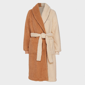<span class=keywords><strong>Accappatoio</strong></span> da <span class=keywords><strong>Uomo</strong></span> <span class=keywords><strong>Grigio</strong></span> Casual in Raso Combinato a Maniche Lunghe ad Asciugatura Rapida con Design in Pile Corallo 100% Poliestere Serie Invernale - Product Image 3