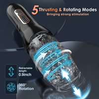 LOVE Teleskopischer Rotierender Deep-Throat Penis-Trainer mit Sichtfenster, Masturbator Sexspielzeug für Männer aus ABS/Silikon/TPE