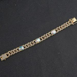 Cadena Cubana Hip Hop Completamente Adornada con Piedras de Imitación, 13MM, Oro/Plata, Estilo Miami, Pulsera Cubana para Hombre - Product Image 4