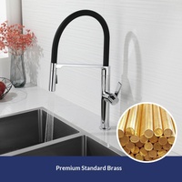 Robinet de cuisine moderne et épuré avec douchette extractible, rotation à 360°, monotrou, avec cartouche céramique, monocommande, haut de gamme