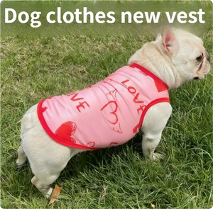 Rompi Anjing Ringan Mewah Musim Panas Elastisitas Tinggi - Motif I Love My Mommy Pakaian Hewan Peliharaan Modis dengan Desain Huruf - Product Image 2