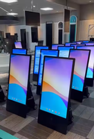 Pantalla de publicidad digital portátil con soporte Pantalla de señalización digital de 32 pulgadas Reproductor de publicidad inteligente Batería de energía blanca