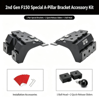 Support de fixation pour éclairage de montant A de haute qualité pour Ford Raptor F150, montage de projecteur LED sans perçage pour Ford F-150 Gen 1 Gen 2 Gen 3, 1 paire