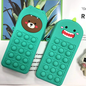 Trousse à crayons en silicone pour enfants, motif dessin animé mignon, anti-stress à bulles, pour l'école - Product Image 2