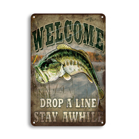 Fábrica al por mayor Vintage Retro placas de Metal animales carteles de chapa hombre cueva tienda hogar pared cartel decorativo