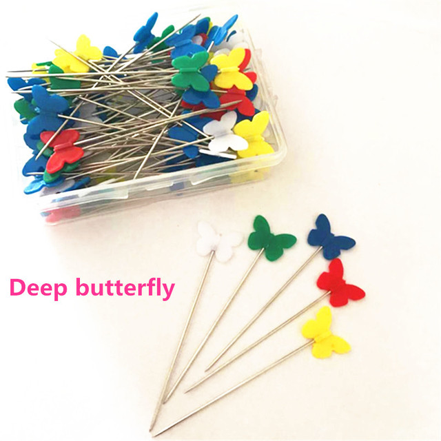 Stainless Steel Plum Flower Butterfly Shape Sewing Pin Manual Positioning Cutting Needle