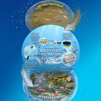 Filtre à tambour pour bassin en acier inoxydable haute précision 200 mailles, boîte de filtration biologique combinée multi-étages pour bassin à poissons koï