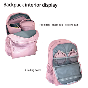 Köpek seyahat sırt çantası malzemeleri için dizüstü bilgisayar kılıfı iki ücretsiz kase gıda konteyner Placemat eğitim çantası köpek aksesuarları - Product Image 3